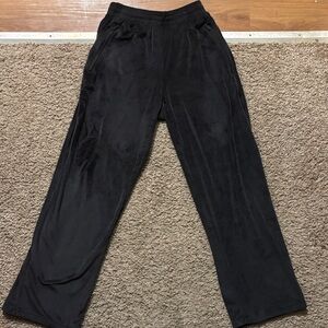 Black Velour Jogger Pants Woman’s Small Side Zipper Pockets Like New